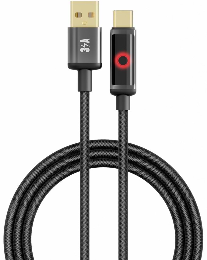 Кабель YOKI SMART PULSE Type-C 3A 1.2m Black (SM33)